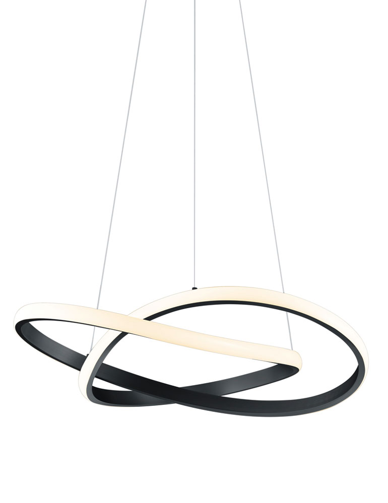 Design hanglamp met LED strip Trio Leuchten zwart -