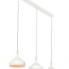 Drie lichts hanglamp witte kap