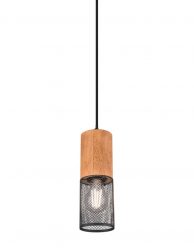 Pendellamp met hout-3161ZW