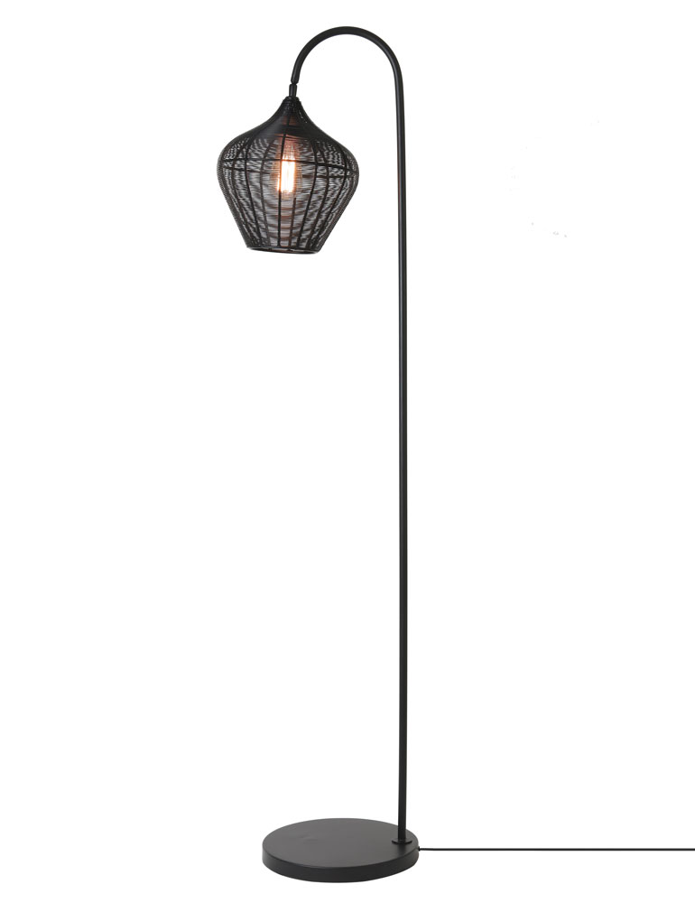 Verandert in Efficiënt Maxim Staande vloerlamp met draad kap Light & Living Alvaro zwart -  Directlampen.nl