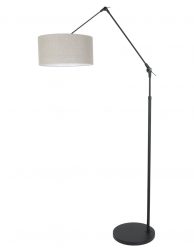 Zwarte vloerlamp met knikarm-8113ZW