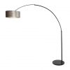 Grote zwarte vloerlamp met boog-8128ZW