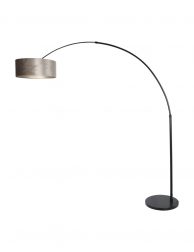 Grote zwarte vloerlamp met boog-8128ZW