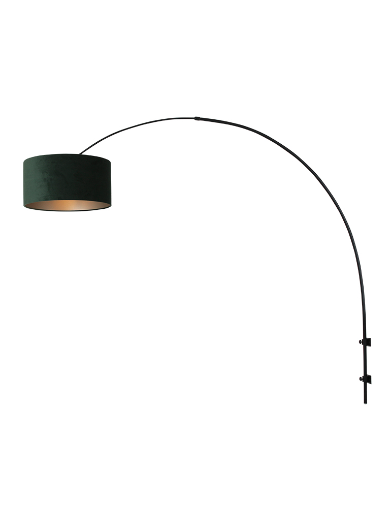 Boog wandlamp met Sparkled Light zwart en groen -