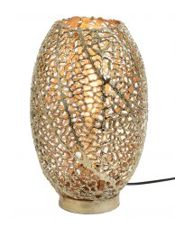 Gouden tafellamp met koraal patroon gaatjes-3236GO