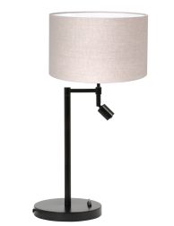 Beige lampenkap op zwarte voet-8329ZW