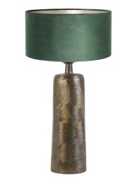 Dressoirlamp met groene kap brons - 8370BR