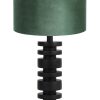 Schijven lampenvoet met groene velvet kap - 8440ZW