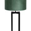 Tafellamp met trendy velvet groene kap - 8454ZW