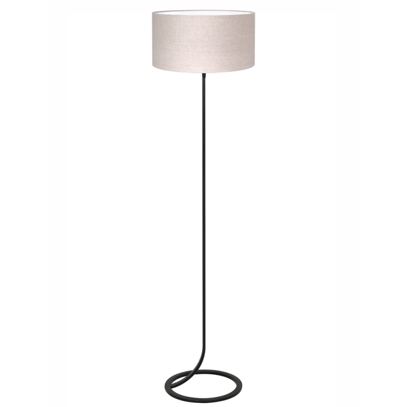 Smalle vloerlamp met ronde beige kap Light & Living Mavey