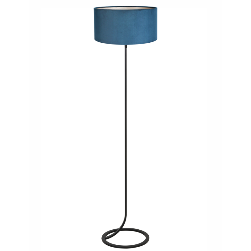 Velours blauwe staande schemerlamp Light & Living Mavey