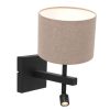 Schemerlamp wand met bruine kap Steinhauer Stang zwart-8203ZW