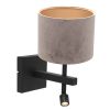 Muurlamp met grijze kap Steinhauer Stang zwart-8206ZW