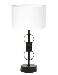 Lampenvoet met witte kap-8257ZW