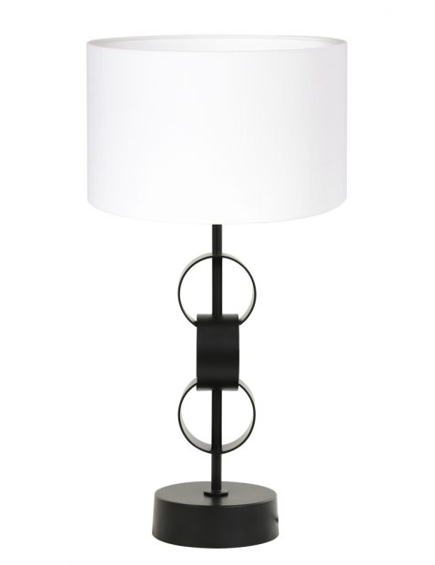 Lampenvoet met witte kap-8257ZW
