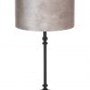 Zwarte lampenvoet met zilveren lampenkap-8271ZW