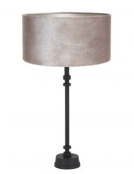 Zwarte lampenvoet met zilveren lampenkap-8271ZW