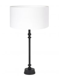 Witte schemerlamp met zwarte voet-8273ZW