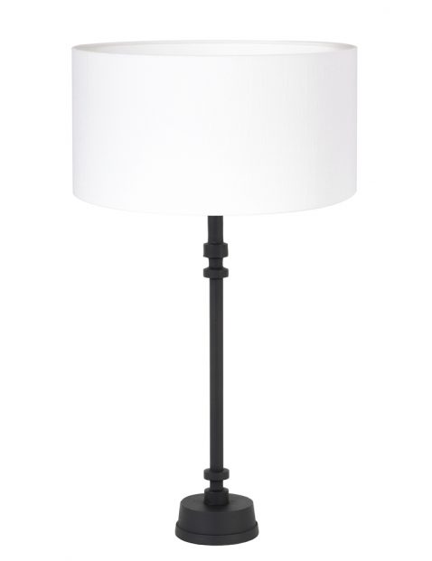 Witte schemerlamp met zwarte voet-8273ZW