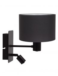 Zwarte bedlampje met kap-8288ZW