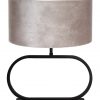 Tafel schemerlamp met grijze velvet kap-8312ZW