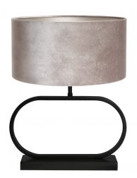 Tafel schemerlamp met grijze velvet kap-8312ZW