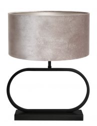 Tafel schemerlamp met grijze velvet kap-8312ZW
