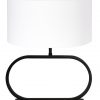 Ovale tafellamp met witte kap-8314ZW