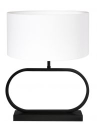 Ovale tafellamp met witte kap-8314ZW