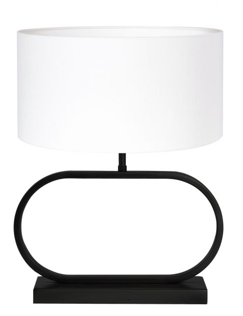 Ovale tafellamp met witte kap-8314ZW