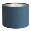 Blauwe velours lampenkap 20 cm-K3084ZS