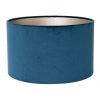 Ronde blauwe velvet lampenkap 30 cm-K7396ZS