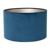 Ronde blauwe velvet lampenkap 30 cm-K7396ZS