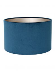 Ronde blauwe velvet lampenkap 30 cm-K7396ZS