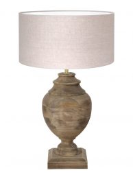 Landelijke tafellamp met hout-7073B