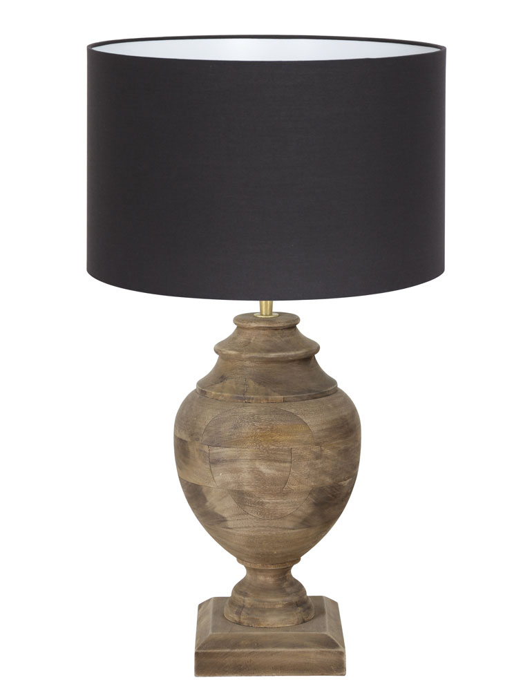 Landelijke vaaslamp met kap Light & Living hout - Directlampen.nl