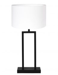 dozijn gemakkelijk Misverstand Moderne tafellamp met witte kap Light & Living Shiva zwart - Directlampen.nl