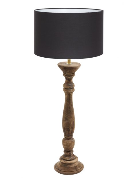 Houten voet met zwarte kap-8357BE