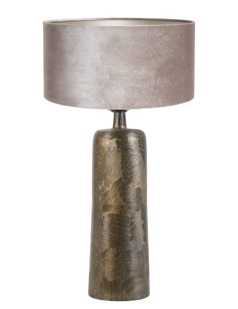 tafellamp met zilveren kap Light & Living Papey brons - Directlampen.nl