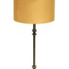 Bronskleurige lampenvoet met gele kap-8390BR