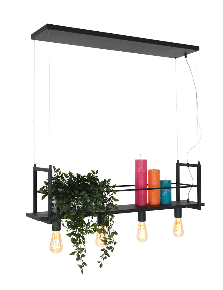 lamp met plateau Mexlite Buckley zwart - Directlampen.nl