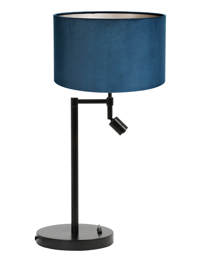 Leuk vinden weg Kostbaar Moderne schemerlamp met leeslamp Light & Living Montana blauwe kap -  Directlampen.nl