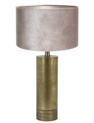 Gouden schemerlamp met zilveren kap-8416BR
