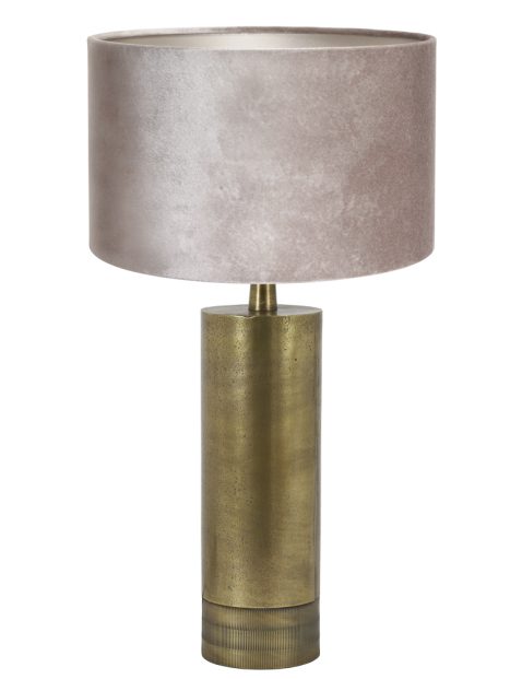 Gouden schemerlamp met zilveren kap-8416BR