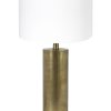 Gouden tafellamp met witte kap-8419BR