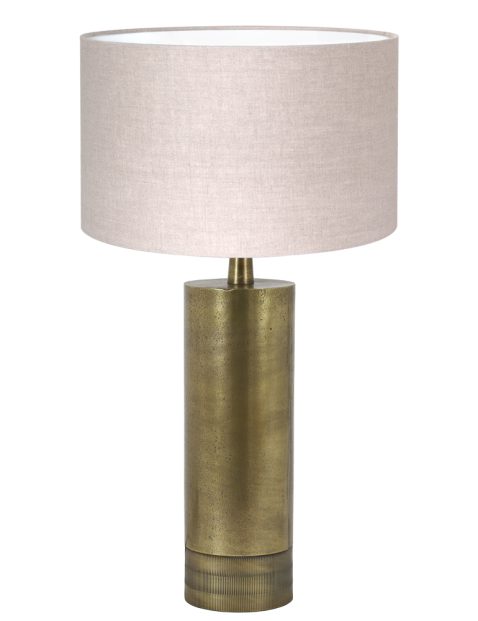 Gouden tafellamp met beige kap-8420BR