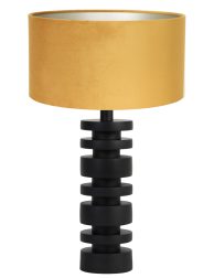 Tafellamp schijf met okergele kap-8437ZW