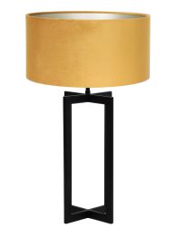 Stoere tafellamp met okergele kap-8451ZW
