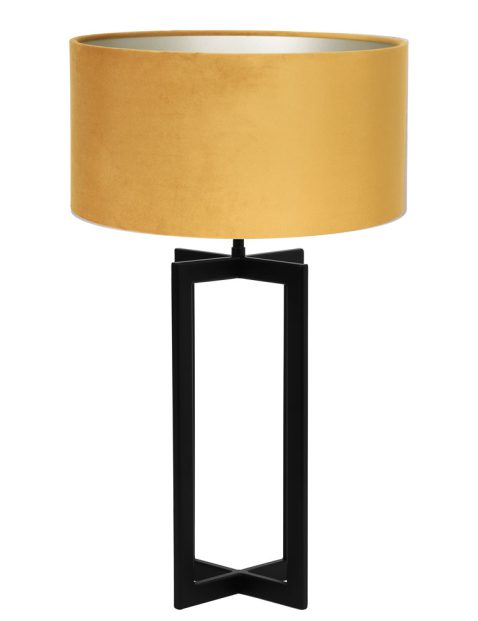 Stoere tafellamp met okergele kap-8451ZW