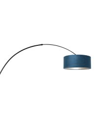 Gebogen vloerlamp met blauwe kap-8242ZW
